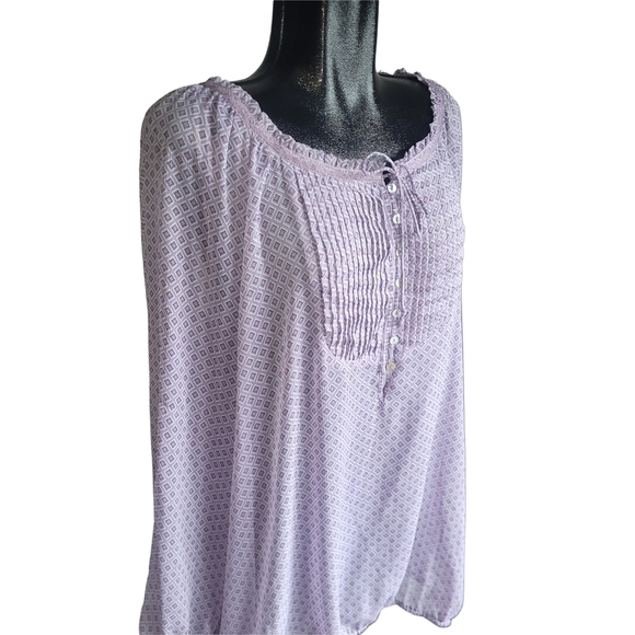 Addition Elle Lavender Long Sleeve Blouse 24 - Picture 2 of 6